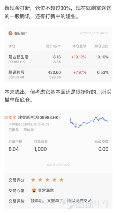 之前牛圈很多人写操作总结，需要自己截图持仓；用表格统计每只股票的买卖价格，盈亏情况；在K线图上数着密密麻麻的买卖点，看看自己短线操作了几次……但这都是过去式！ 现在富途牛牛交易笔记功能新升级，可以让你清晰记录自己当下的持仓标的的详情和盈亏对比；还能统计某段时间范围内，自己交易交易了多少只股票，操作了多次，让你的复盘更加清晰方便，有理有据。 怎么结合交易笔记功能写操作复盘？  订单，持仓，时间段内的交易数据都有了，要如何利用它们来写操作复盘呢？不同的复盘场景该怎么使用？ 其实，关键在于你想要复盘什么内容？而这些功能，就像积木，我们可以用选择不同的组合进行