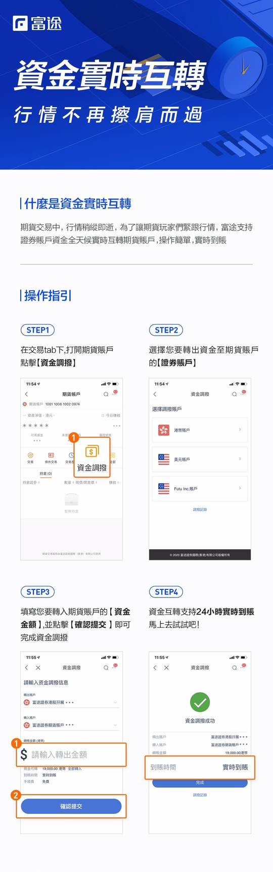 资金实时互转——行情不再擦肩而过