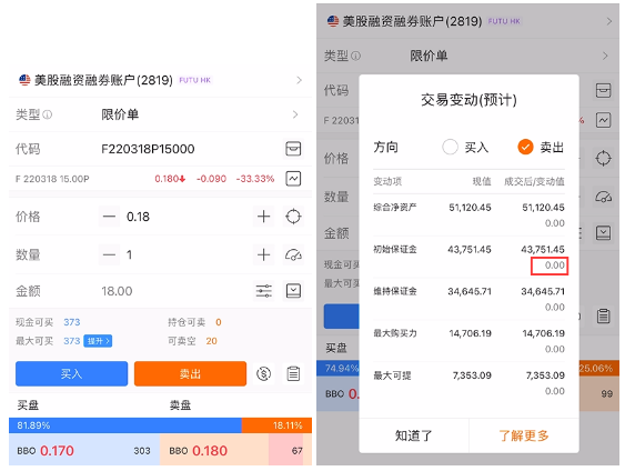 好消息！衆望所歸的期權組合按金減免策略上新啦！在風控安全的前提下，牛友們可提升資金效率，以後一份錢，當兩份花！[鼓掌][鼓掌][鼓掌] 📣本次有哪些新增？ 1. 價差策略的按金減免 價差策略 (Spread) 由期權規模相同的兩個看漲期權或者看跌期權期權組成。 價差策略 (Spread) 的組合持倉會得到按金減免，減免額取決於兩個期權各自的按金要求、期權間行權價以及到期日的差別。  2. 跨式策略的按金減免 跨式策略 (Straddle) 由期權規模、到期日相同的一張看漲期權和一張看跌期權期權組成。 跨式策略 (Straddle) 的組合持倉會得到按金減免，減免額取決於兩個期權各自的按金要求。 含有：跨式策略、寬跨式策略 ✅目前已支持哪些策略按金減免？ 截止2022年3月，富途已支持5大類、17種期權組合按金的減免，減免幅度高達100%。 股票擔保策略（covered call）——已經於21年10月上線 持倉組合時，組合內的Call空倉不收取按金； 持有正股時，下單賣Call不收取掛單按金。 價差策略 (Spread)* 持倉組合時，Debit ...