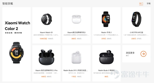 Xiaomi's smart wearable devices. Source: Xiaomi official website.