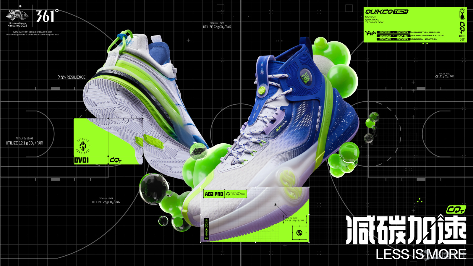361° Brand Day first introduced the “carbon capture” concept, and various CQT carbon critical technology footwear products were sold simultaneously