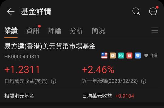 加息不止，收益不停。貨幣基金收益已經快追上一些派息股了。