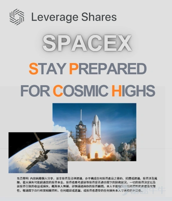 As SpaceX continues to advance its technological vision, a related derivative product is making progress in the financial markets. According to recent regulatory filings, an asset management firm has filed an application with the U.S. Securities and Exchange Commission (SEC) to launch a 2x leveraged ETF tracking SpaceX’s stock performance.  This product aims to deliver 200% of the daily price movement of SpaceX stock after its initial public offering (IPO). In other words, if SpaceX shares rise 1% in a single day, the ETF would theoretically gain 2%; conversely, if the stock drops 1%, the ETF would fall 2%.  🔍 Key question: Are you ready?  With the potential launch of a 2x leveraged ETF on SpaceX following its IPO, an important question arises for investors: When this product finally becomes available, will you be ready?  This isn’t merely about whether you’re interested—it requires a comprehensive assessment of your risk awareness, capital allocation, and trading discipline. Leveraged ETFs are far more volatile than the underlying stock; their double daily gains or losses mean a much more intense holding experience. For traders with short-term experience and strict stop-loss discipline, however, it offers a tool to amplify exposure.  Your readiness depends on two key factors:  1. Do you understand the compounding decay caused by the daily reset mechanism? 2. Can you withstand principal losses that occur twice as fast as those of the underlying stock when prices move against you?  Before deciding to participate, we recommend...