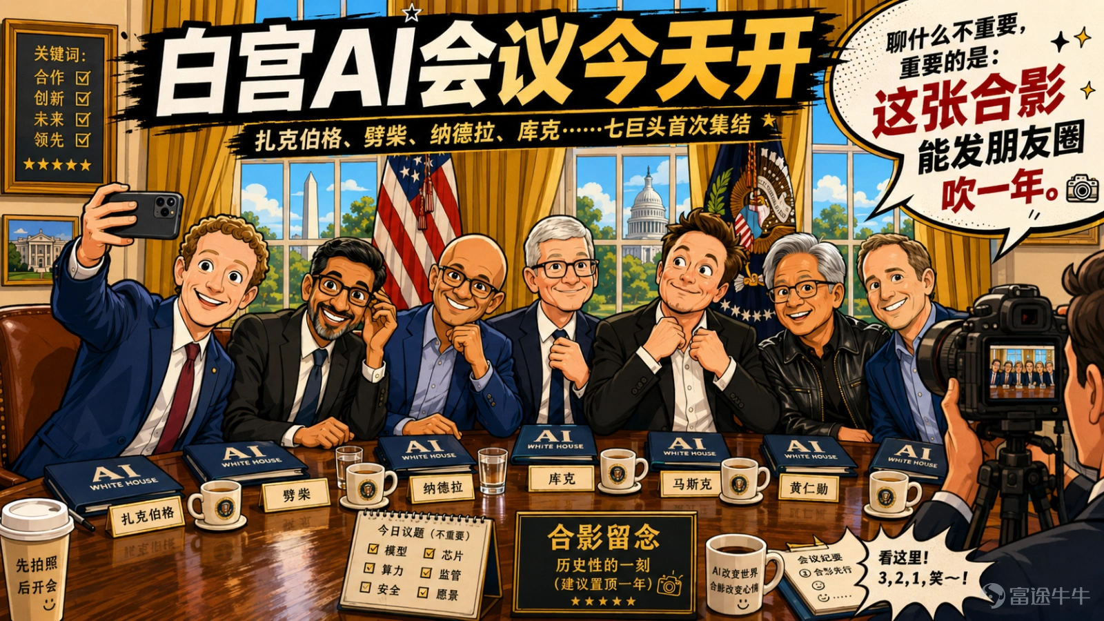 PLTR:這不是業績,這是拆遷隊 $Palantir (PLTR.US)$ 收盤125,盤後直接幹到143,+14%。營收超7%,EPS超17%,全年指引上調近5億。美國商業收入+149%,積壓合同翻倍。 CEO卡普:「還能猛18個月。」翻譯一下:別問我貴不貴,就問你還上不上車。盤後漲15%算個**,明天開盤才是修羅場。 七巨頭:六兄弟吃肉,蘋果獨自吃席 Meta +6% 扎克伯格笑出法令紋 $Meta Platforms (META.US)$。 微軟 +4.93% 三天漲25%,這是要逆天, $微軟 (MSFT.US)$ $亞馬遜 (AMZN.US)$ 亞馬遜 +4.58% 市值首破3萬億,貝索斯轉頭就賣41億股票——老闆跑得比兔子還快 。 $谷歌-C (GOOG.US)$ 谷歌 +4.44% 市值反超蘋果 ,庫克:??? $特斯拉 (TSLA.US)$ 特斯拉 +3.49% 馬斯克終於不罵人了。 $英偉達 (NVDA.US)$ 英偉達 +2.93% 老黃又可以橫着走了 $蘋果 (AAPL.US)$ 昨天-1.78%,今天還在水下。這不是調整,這是...
