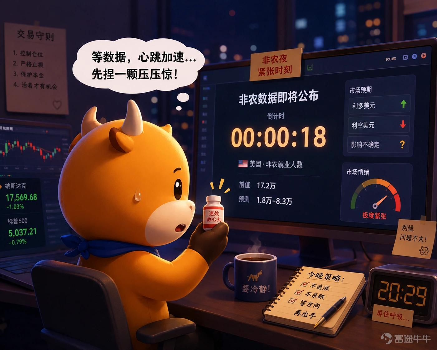 昨晚美股就一個字:慫。 道指跌0.85%,止步五連漲、告別紀錄高位。標普跌0.18%,納指跌0.06%,兩連跌。VIX反而跌到15.15,跌了4.17%——市場根本沒在怕,就是在等。等什麼?今晚20:30,美國7月非農就業數據。 先看昨晚發生了什麼,信息量巨大。 霍爾木茲海峽又炸了。伊朗議會正在審議新通航協議,美國及以色列船隻將被禁止通過霍爾木茲海峽。伊朗海軍已對海峽入口處的「敵對目標」實施打擊。布油盤中漲超5%破83美元,WTI漲破78美元。油價一漲,通脹預期就升溫,美債收益率全線上行,10年期飆到4.66%。 谷歌還補了一刀——發行250億美元企業債,訂單超預期四倍達1150億美元,加重長端美債供給壓力。存儲芯片崩了——西部數據跌13%,閃迪跌近7%。軟件股更慘——Applovin跌近20%,Datadog跌19%。 今晚非農,三個劇本,一個比一個瘋。 市場預期新增8.3萬人,失業率4.2%。預測區間寬到離譜——從1.8萬到8.3萬。 劇本一:數據弱成狗(<5萬) 市場瞬間切換「衰退交易」。油價還在80+,通脹沒降,就業先崩了...