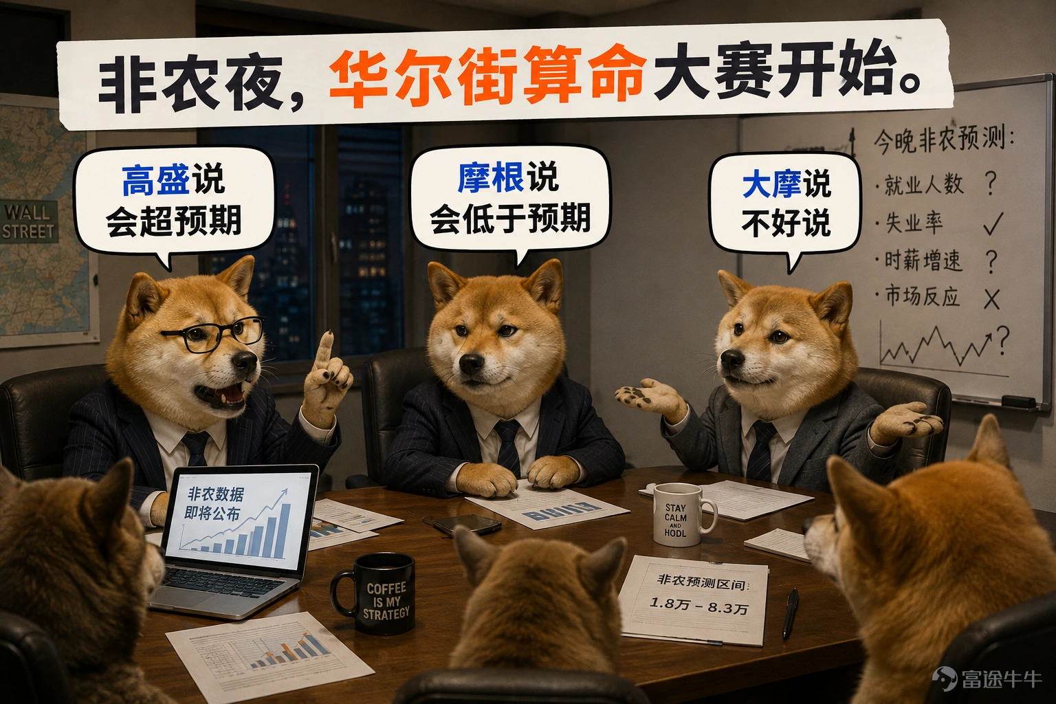 昨晚美股就一個字:慫。 道指跌0.85%,止步五連漲、告別紀錄高位。標普跌0.18%,納指跌0.06%,兩連跌。VIX反而跌到15.15,跌了4.17%——市場根本沒在怕,就是在等。等什麼?今晚20:30,美國7月非農就業數據。 先看昨晚發生了什麼,信息量巨大。 霍爾木茲海峽又炸了。伊朗議會正在審議新通航協議,美國及以色列船隻將被禁止通過霍爾木茲海峽。伊朗海軍已對海峽入口處的「敵對目標」實施打擊。布油盤中漲超5%破83美元,WTI漲破78美元。油價一漲,通脹預期就升溫,美債收益率全線上行,10年期飆到4.66%。 谷歌還補了一刀——發行250億美元企業債,訂單超預期四倍達1150億美元,加重長端美債供給壓力。存儲芯片崩了——西部數據跌13%,閃迪跌近7%。軟件股更慘——Applovin跌近20%,Datadog跌19%。 今晚非農,三個劇本,一個比一個瘋。 市場預期新增8.3萬人,失業率4.2%。預測區間寬到離譜——從1.8萬到8.3萬。 劇本一:數據弱成狗(<5萬) 市場瞬間切換「衰退交易」。油價還在80+,通脹沒降,就業先崩了...