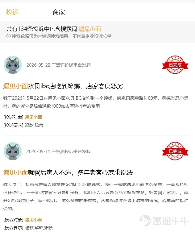 $遇見小麵 (02408.HK)$ 2025年12月5日，廣州遇見小麵餐飲股份有限公司（以下簡稱，遇見小麵，02408.HK）正式登陸港交所主板，頂着「中式麪館第一股」的名頭風光上市。當時整個餐飲圈都在討論，這匹中式面賽道的黑馬，會不會帶領整個品類加速資本化。上市後發佈的首份年報看着也算亮眼，門店越開越多，靠着上市募資，財務狀況也理順了不少，表面上看企業正踩着規模化發展的快車道往前衝。但繁華表象之下，低盈利水平、重資產模式、成本高企等結構性短板早已暗藏病竈。 進入2026年6月，一場針對縣域夫妻小店的商標維權風波徹底引爆輿論，品牌口碑急轉直下，疊加上市後股價持續走弱、儲值會員集中退費等連鎖反應，這家新晉上市餐企陷入經營、輿論、資本市場的多重夾擊。 七八千元的撤訴費與七八塊一碗的小面 2026年6月12日，一則商標訴訟突然在社交平台刷屏。遇見小麵起訴河南南陽一對夫妻開的「渝見小面」麪館，索要數千元賠償。不少網友都在感慨，鄉鎮裏的小本生意本就賺得微薄，大品牌揪着諧音店名維權，實在少了幾分人情味。很快，這種情緒蔓延開來...