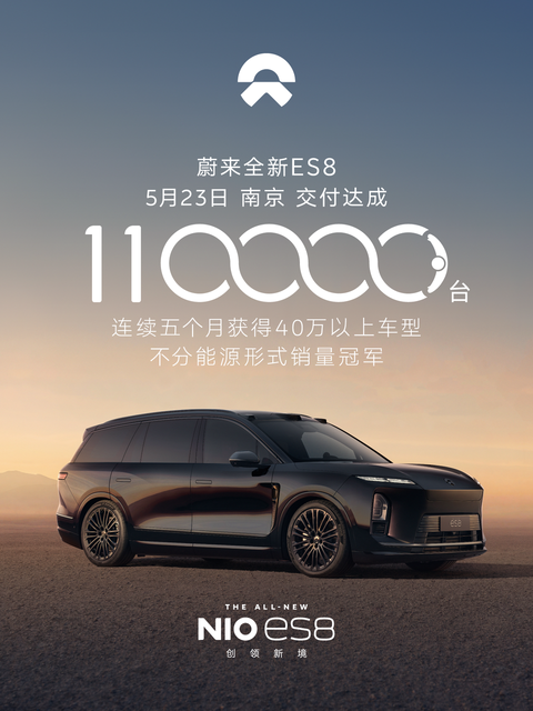 245 days after launch, Nio's all-new ES8 completes delivery of its 110,000th vehicle
