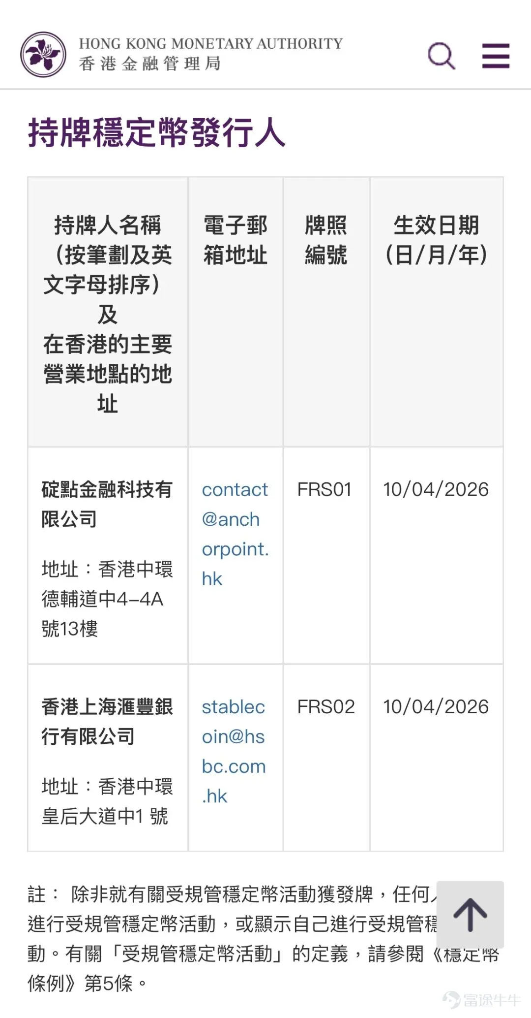 圖1:香港金管局頒發首批穩定幣牌照,圖片來源:金管局