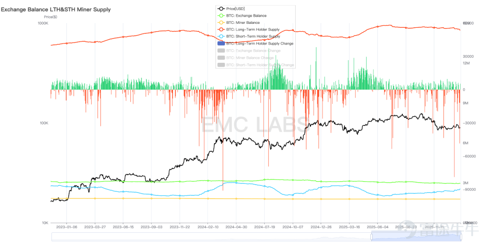BTC Long and Short Position Holding Change Statistics (Daily)