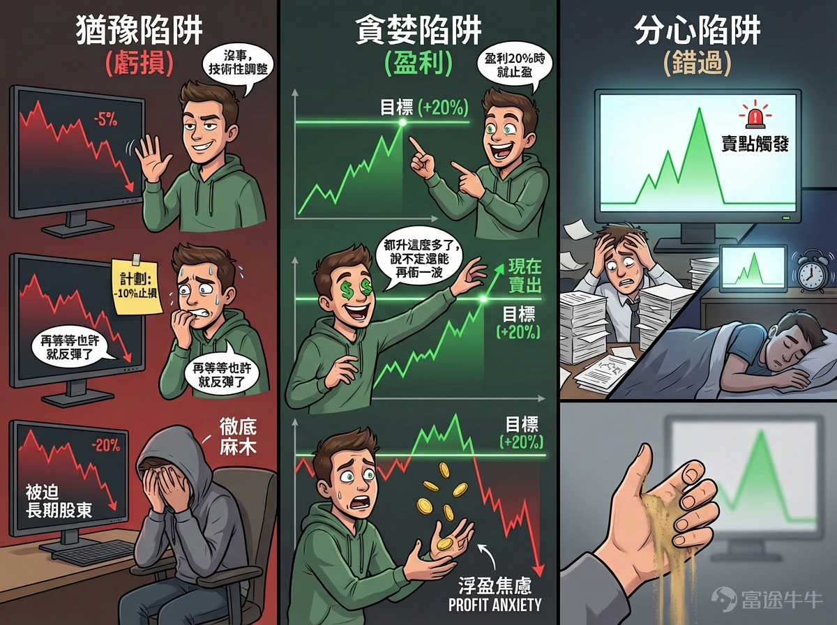 Recently, I’ve noticed that many fellow investors have an extremely sharp eye for picking stocks—spotting the right trends and choosing the right companies—but in the end, their accounts show no profits, and they may even incur losses. Why? Because investing isn’t just about turning knowledge into profit; it’s also a test of one's weaknesses. I've seen too many people struggle between emotions and discipline, ultimately missing opportunities, losing to the market, and even losing to themselves. Today, I won’t talk about grand theories; I’ll justshare a few painfully realistic scenarios to see how Futu’s order functions can help you elegantly resolve these pain points. 1. Say goodbye to selling too early and being deeply trapped: Overcome greed and fear with “automated orders” Failing to act when necessary turns profits into losses! Failing to act when necessary turns shallow traps into deep ones! You must have experienced situations like this:Thinking about cutting losses in time, but either hesitating at critical moments or missing the right opportunity because you were busy. For instance, you’re optimistic about a stock and plan to hold it for some time. After purchasing, it starts to decline slowly. You think, 'I'll stop loss if it drops by 10%.' When it first drops by 5%, you think, 'No problem, it’s just a technical adjustment.' When it falls by 10%, you start to panic but don’t want to admit defeat, thinking, 'Maybe it will rebound if I wait a little longer.' By the time it drops 20%, you’ve become completely numb, even afraid to look at your account, and are forced to become a 'long-term shareholder.' This kind of deep trap caused by indecision and侥幸 (wishful thinking) is a nightmare for many beginners. For instance, you hold a stock and have accumulated some unrealized gains, thinking to yourself, 'I'll take profit when it rises 20%...