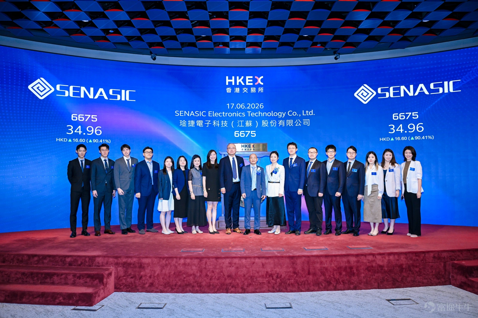 2026年6月17日,全球汽車無線傳感 SoC 龍頭企業—琻捷電子科技(江蘇)股份有限公司(簡稱:SENASIC琻捷,股票代碼: $SENASIC(琻捷) (06675.HK)$ )於香港聯交所主板成功上市,正式成爲「Physical AI端側無線智能芯片第一股」,邁入全球化資本發展全新階段。 在本次IPO進程中,富途作爲聯席帳簿管理人(JBR)與聯席牽頭經辦人(JLM)參與發行全過程,依託全球化科技交易平台優勢、海量高淨值及機構投資者資源,爲SENASIC琻捷高效引入多元、優質、交易活躍的全球資本,助力公司夯實投資者結構,爲上市後股票活躍度與市場流動性奠定堅實基礎。 根據招股書披露,SENASIC琻捷本次IPO引入欣旺達香港、隆威香港(保隆科技旗下)、Oakwise、Tembusu、閻焱、霧凇資本、Thalassa Capital、Chample、Libra Fixed Income One SP共九家機構爲基石投資者,合共認購總金額約2.83億港元,佔本次全球發售規模的28.8...