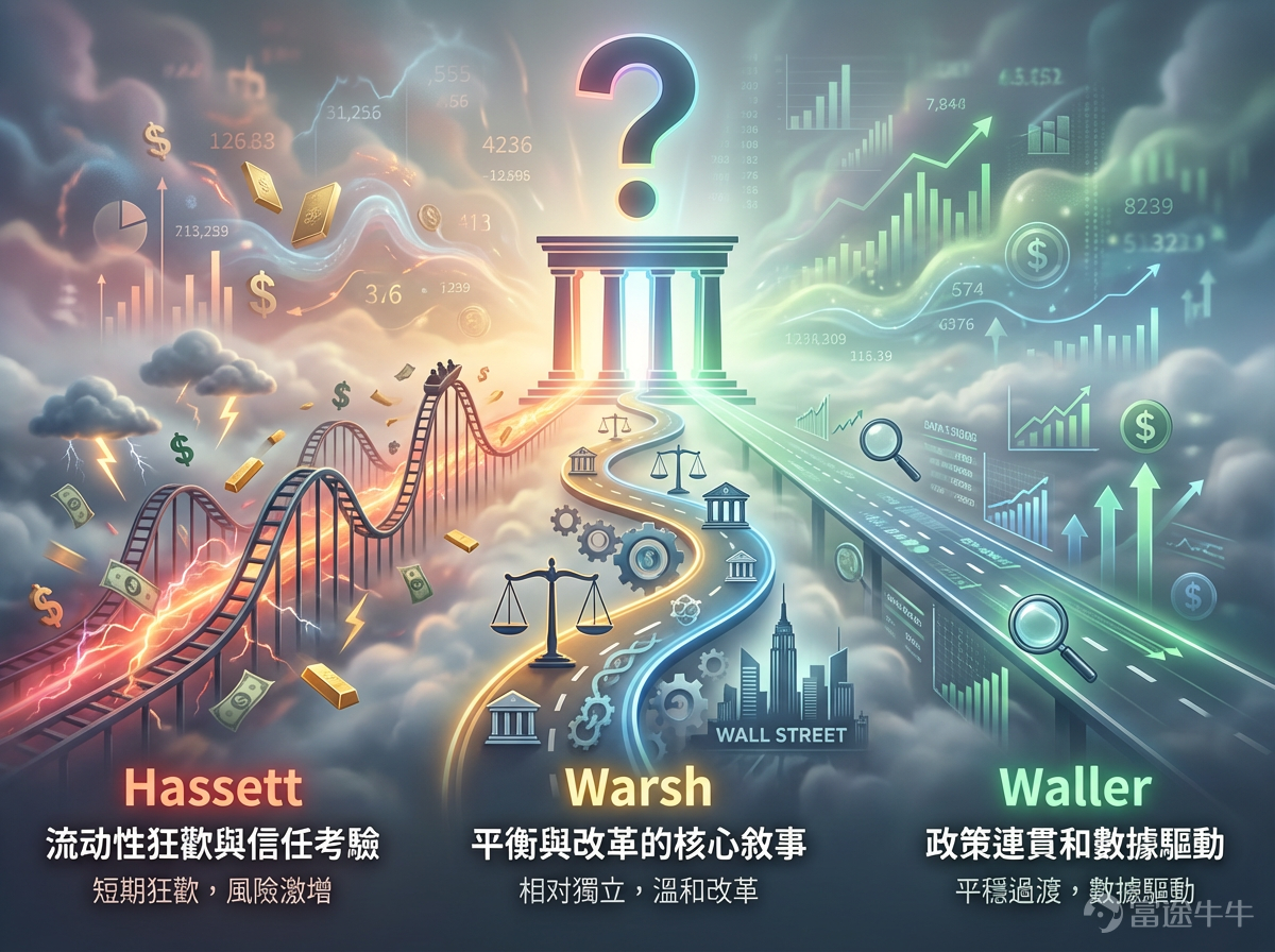 This article comes from the 'Options Market Insights' column, which aims to position itself at the forefront of investment trends, providing readers with insights into market opportunities and teaching them how to seize these opportunities using options. If you are interested, feel free to subscribe.[Share Link: Click here]Upon joining the learning platform, you will receive notifications when subsequent columns are updated. *The following content is for educational purposes only and does not constitute any investment advice. The information is time-sensitive, so please exercise caution in your judgment. At the start of 2026,The 'Fed Chair Transition'is an event that the market is closely watching. Everyone is speculating: Who will succeed Powell as the next Fed Chair? Trump is expected to announce his nominee as early as January 2026, after which the nomination will enter the Senate hearing and voting process. Current Chair Powell’s term ends in May 2026, so the nomination and confirmation process must be completed before then. This is not only a game of power but also directly affects our wallets since it impacts global monetary policy and the fate of assets like the US dollar, gold, US stocks, and US bonds. So let’s take a closer look atthe ins and outs of this situation and figure out how we can find safe havens and seize profit opportunities amidst this storm! Analysis of the Three Candidates: Who Will Be the Chosen One? Trump wants someone who supports low interest rates and is willing to listen to the President's opinions before making decisions.The market generally believes that no matter who is ultimately elected, the new chair will adopt a more dovish (accommodative) monetary policy stance than Powell....