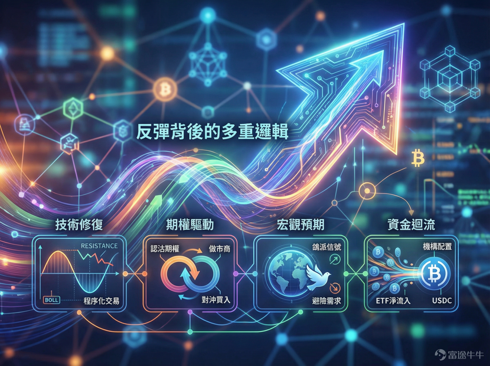 本篇文章來自「期權風口實戰」專欄，本專欄力求站在投資風口上，為大家解讀風口的機會，並教大家如何用期權把握其中的機遇。若對此感興趣，歡迎[鏈接: 點擊此處]加入學習，後續專欄有更新時則會收到提醒。 *以下內容僅作為投資教育之用，不代表任何投資建議，且內容讯息具有時效性，數據截至2026年3月17日美股開市前，請謹慎辨別。 在剛剛過去的一週，加密貨幣市場迎來了久違的顯著反彈。 3月17日， $比特幣 (BTC.CC)$ 價格一度突破75000美元，最高達到76000美元。3月9日至3月16日期間，從66236.8美元的相對低點升到了74772.66美元，累計8天上升近13%。擺脫了自年初以來的頹勢，站到了BOLL線上軌附近。 作為市場風向標的 $以太幣 (ETH.CC)$ 表現則更為激進，升幅幾乎是比特幣的兩倍。8天時間升幅超過21%，從不到2000美元，升到了2300美元上方。 在加密貨幣市場反彈帶動下，相關概念股普遍有不錯的行情。其中，比特幣持倉龍頭 $Strategy (MSTR.US)$ 從3月9日至3月16日期間...