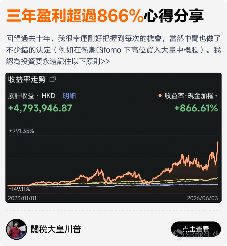 文末互動有獎，不要錯過哦~ 有料分享建議收藏讚好再細讀~ 在跌宕起伏的2026上半年裏，有牛友在逆境中成功扭虧為盈，有牛友穩定獲利月月收息，亦有牛友構建了完整資產配置組合無懼波動。 為了助你在波動市中也能賺到錢，我們根據原創度、質量與互動等維度，精選了12篇2026上半年優質分享。這份秘笈，寫給想乘風破浪的你，幫助各位少一點追高殺低，多一點把握與從容。 我們不堆砌理論框架，不羅列教科書公式，用一線實戰的洞察與心得，帶你在博弈中找到突破困局之道。——打開就有收穫，看完就能上手。 以上便是今期牛牛專刊的全部內容，感謝分享以上致勝秘笈的牛友@關稅大皇川普、@coR_、@BIG78、@年頭旺到年尾、@塔塔理财记MontaHONG、@邊有錢啫、@Leo Jesse Livermore、@厉害的魔力鸟、@飛力期權收租筆記、@泰勒顿顿、@嘉哥爱自由、@猫哥爱投资、@牛友有料到...我們將送上牛牛周邊禮品和社區流量支持！ 【昔日回顧】 [鏈接: 點擊此處，立即查看《牛牛專刊》昔日精彩內容！] 【互動有獎】 在留言區@一位你想推薦給新朋友關注的牛友，並...