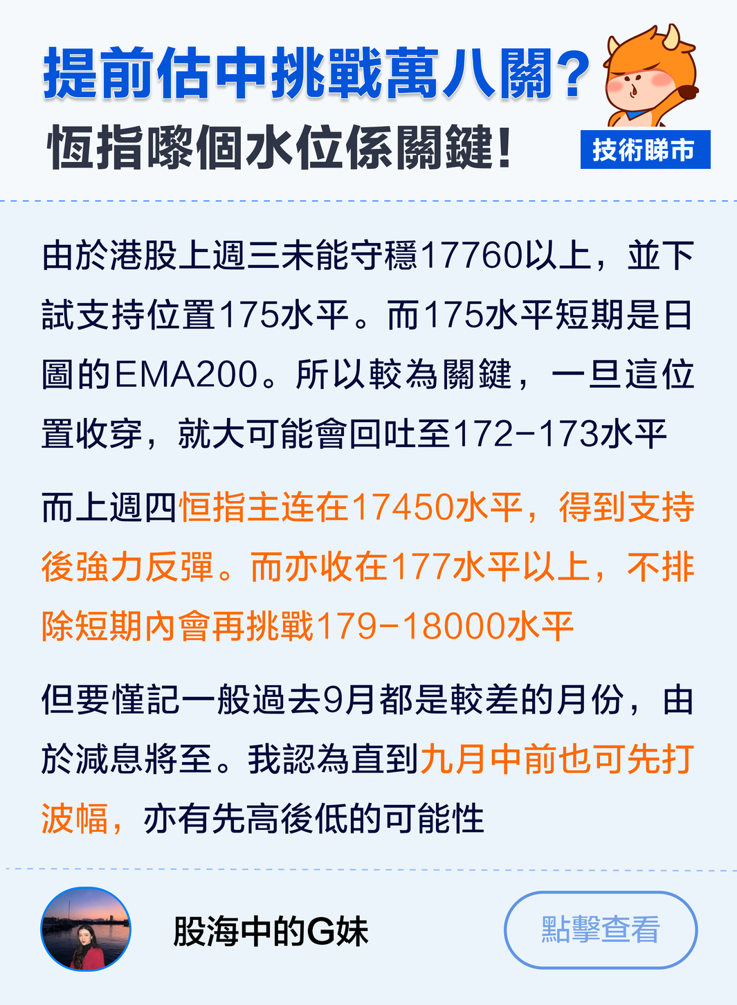 [Technical Market Analysis] Hang Seng Index rose sharply and then fell more than 300 points! Is there still an opportunity for Hong Kong stocks in September when the rate cut is approaching?