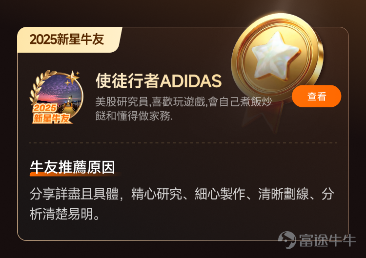 文末互動有獎，不要錯過哦[飛吻]~ 經過上千位牛友的[鏈接: 提名]、為期10天近兩萬名牛友參加的激烈[鏈接: 投票]，並綜合內容質素、互動量、用戶影響力與社區信用記錄等多項指標後，萬眾期待的2025年度牛友評選結果正式公佈！[色]快來看看你支持的牛友是否榜上有名吧！ 🏆2025牛牛圈十大人氣牛友 [禮花]恭喜@只做主升不做调整、@莊主_Logic投資山莊、@潘驴邓晓闲缺一、@紅磡索螺絲、@OptionJack、@守猪逮兔估值模型、@中戶變大戶小牛變大牛、@孫子的末代傳人、@ChiefPapa張志雲、@年頭旺到年尾。 🌟2025牛牛圈十大新星牛友 [禮花]恭喜@富哥搞钱、@Sam Lam (森林）、@杨杨得億、@丁有鱼、@使徒行者ADIDAS、@股市马斯克、@投資從零開始 (Andy)、@Leo Jesse Livermore、@小财喵爱炒股、@很大很大的橙子 感謝各位牛友對牛牛圈與本次評選活動的積極參與和支持！[打call][打call]同時，我們也誠摯感謝2025年度被提名的48位候選人以及努力為心水牛友提名、投票的每一位牛友。回首這一年，謝謝你們的陪伴與無私分享。雖然名額有限，獎項無法覆蓋每一位，但你們的投入與...