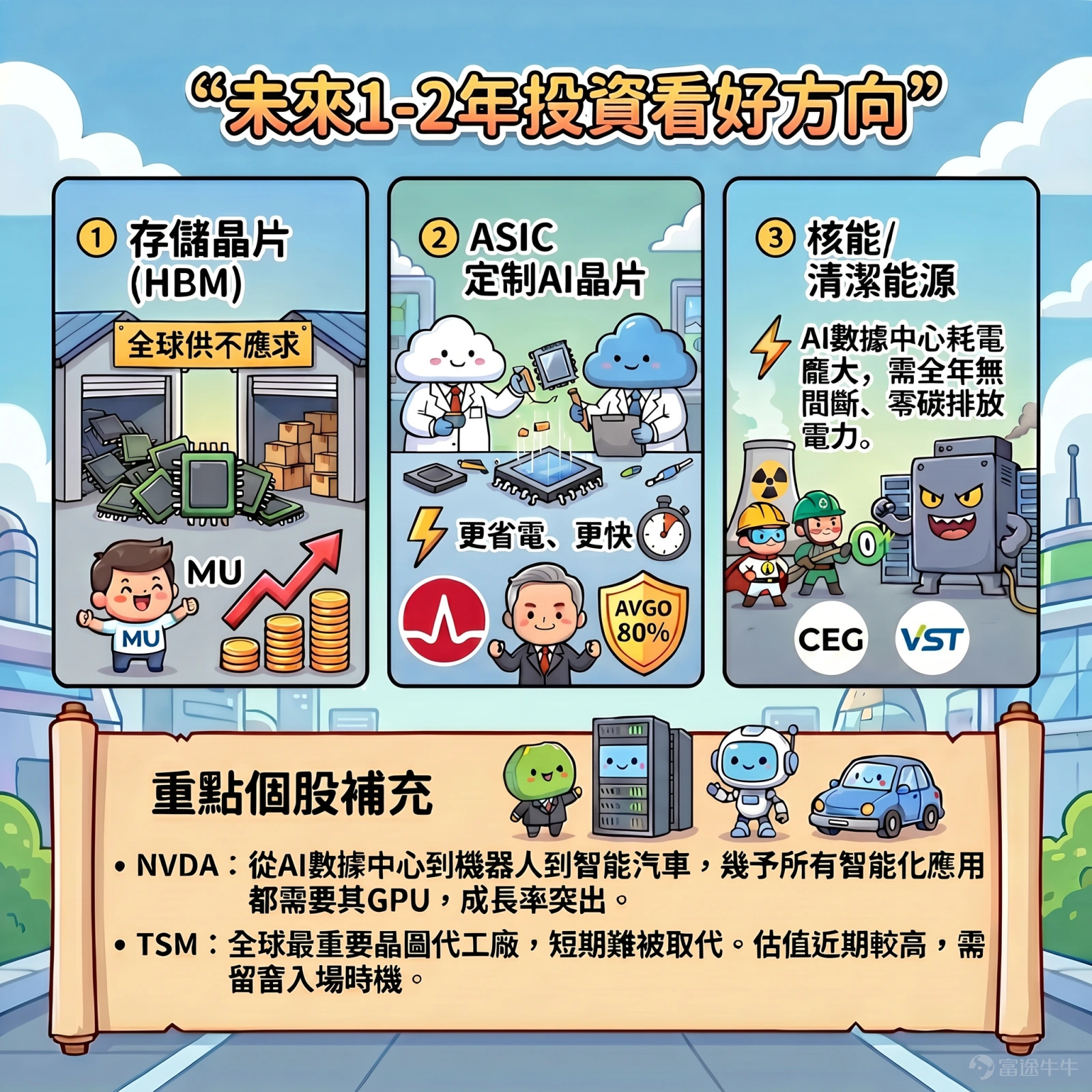 重倉MU狂賺170萬!他如何憑藉IT行業的專業眼光,挑中壟斷潜力股?如何靠Sell Put與Covered call打造最強「收租」矩陣!一次爆蝕48萬的裸期權慘敗,為何反而令他找到更穩健的致富之路? 本期【牛友故事】邀請到@KokoroOᴗO၄၃擁有十年投資經驗、IT基礎設施行業出身的牛友,分享他以基本面護城河選股、Sell Put「收租」的實戰心法! 一、從港股到美股,Kokoro10年投資進化論 Q:先請您介紹一下自己的背景和投資風格? A:我本身出身於IT基礎設施行業,對AI技術和算力這塊有一定的認識,這也成了我看科技股的底氣。投資上,我炒股大約有十年了——最初接觸的是港股,後來重心慢慢轉到美股,現在主要做美股,也配置期權和基金。 風格上,我是基本面驅動的價值投資者。說得具體一點,我只找那種擁有真正「物理性護城河」的優質資產:必須讓我看到它有穩固的競爭壁壘、可預見的高增長盈利,我才會把資金重點押進去。看不懂壁壘的、靠故事撐估值的,我寧可不碰。 二、美光MU選股邏輯:靠壟斷護城河,在前瞻PE底部重倉 Q:聽說...